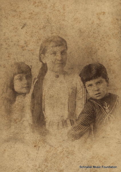Artur Schnabel with his two sisters, 1884