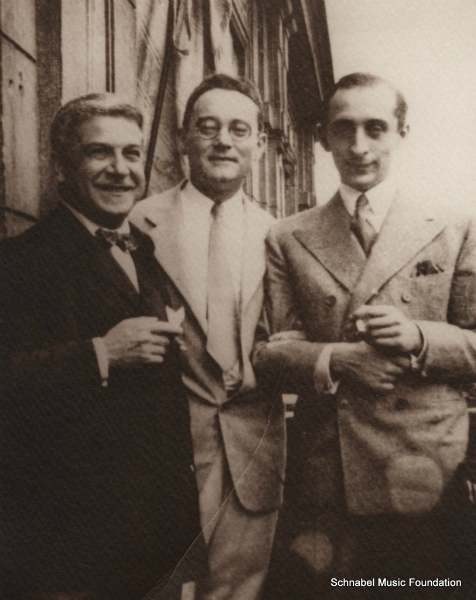 Artur Schnabel with Carl Flesch and Vladimir Horowitz, 1930's