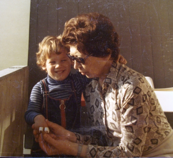 Claude Mottier with his grandmother, Helen Schnabel. Oberrohrdorf, Switzerland, 1974