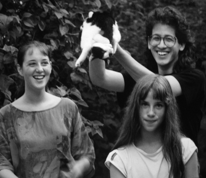 Claude Mottier with his cousins Sarah and Vanessa Bauer in Neuchâtel, Switzerland, 1989