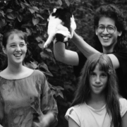 Claude Mottier with his cousins Sarah and Vanessa Bauer in Neuchâtel, Switzerland, 1989