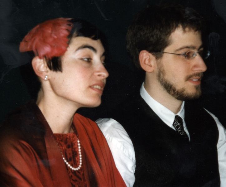 Claude Mottier and Erika Zoe Schutzman at their wedding in Rhinebeck, NY, December 13, 1999