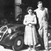 Helen and Karl U. Schnabel with their Fiat Topolino, Italy, 1950's