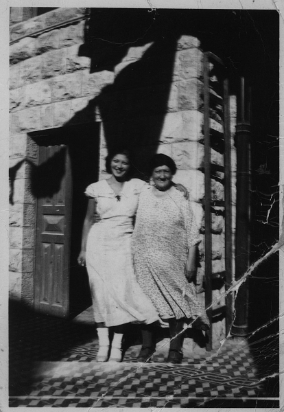 Helen Fogel with her grandmother in Palestine, summer 1935