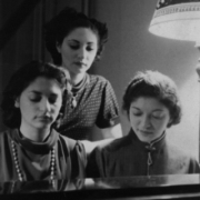 l. to r.: Sylvia, Ada, and Helen Fogel at Helen's apartment in Brooklyn, mid 1930's