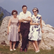 Helen, Karl Ulrich and Ann Schnabel, above Lake Como, Summer 1964